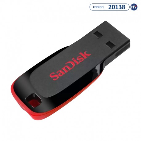 Pen Drive 128GB SanDisk Cruzer Blade SDCZ50-128G-B35 USB 2.0 - Negro/Rojo