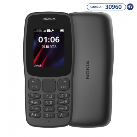 Celular Nokia 106 GSM TA-1190 Tela 1.8" - Cinza