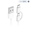 Cable Xiaomi Micro-USB + USB-C SJX01ZM 30CM - 2 en 1 - Blanco