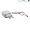 Cargador Enchufe Original Travel - 2USB - 0.5A/3.1A - Cable USB-C - Bivoltaje - Blanco