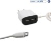 Cargador Enchufe Original Travel - 2USB - 0.5A/3.1A - Cable Micro-USB - Bivoltaje - Blanco