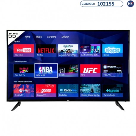Smart TV LED HYE de 55" HYE55ATUH 4K - HDMI/USB – Android