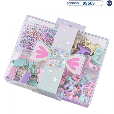 Clip Kit 4 en 1 Unicornio - Colores Pasteles - F0435