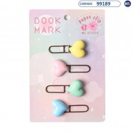 Clip Book Mark DT1014 - Corazones 4 unidades - F0444