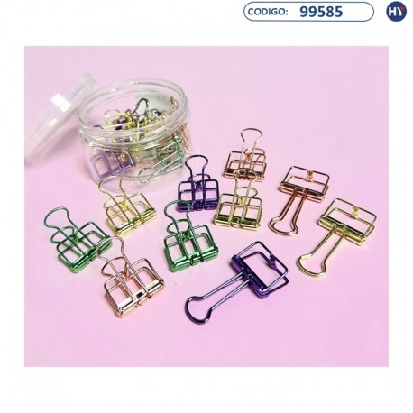 Clip Pinza Cuadrado - Colores Metalizados - F0432