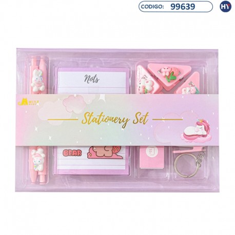 Kit Oficina Stationery Set - 5 en 1 - Rosa - F0437