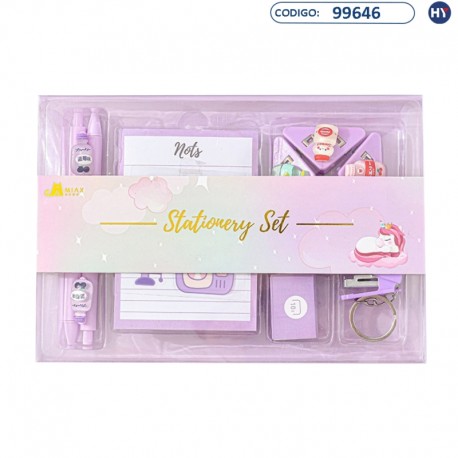 Kit Escritório Stationery Set - 5 em 1 - Purple - F0438