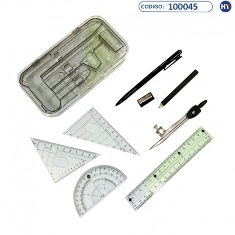 Kit Geometria con Estuche - 8 en 1 - F0152