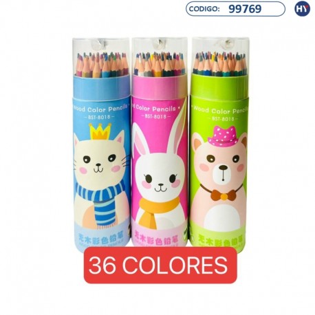 Lápis Coloridos BST-8018 de 18 cm - Tubo de 36 Cores - F0020