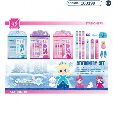 Kit Útiles Escolares Infantil - Jia Chen Stationery Set Princess - F0185