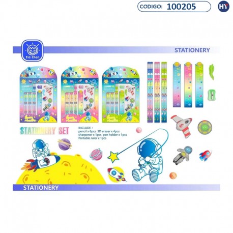 Kit Útiles Escolares Infantil - Jia Chen Stationery Set Astronauta - F0186