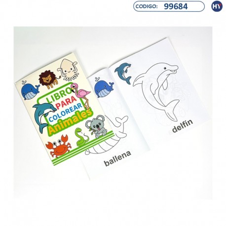 Libro Infantil Para Colorear - Animales - 16 páginas - F0418