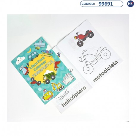 Libro Infantil Para Colorear - Transportes - 16 páginas - F0419