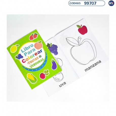 Libro Infantil Para Colorear - Frutas & Verduras - 16 páginas - F0420