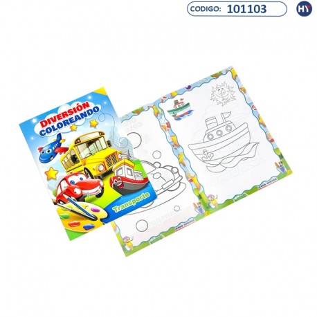 Livro Infantil Para Colorir - Meios de Transporte - 48 paginas - F0374