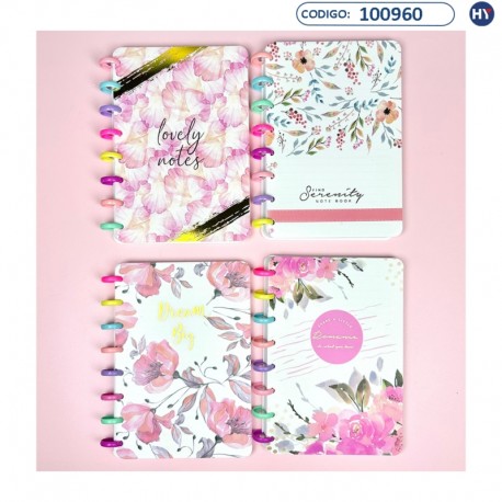 Agenda Estampada com Anéis - Vários Designs - F0359