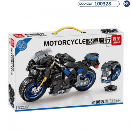 Brinquedo LEIBAO Blocos de Montagem de Motocicleta 8106 de 449 peças (F0249)