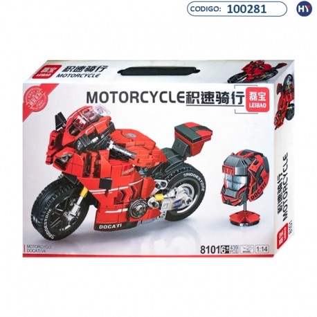 Brinquedo LEIBAO Blocos de Montagem Motocicleta 8101 de 439 peças (F0244)