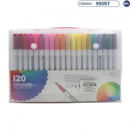 Marcador Colorido Brush - Doble Punta - 120 Colores - F0311