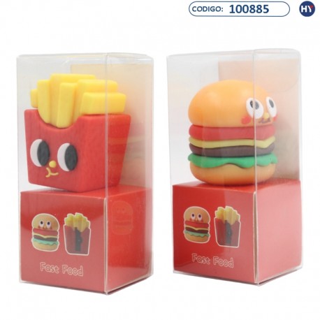 Apontador de Lápis Infantil - KuKi Fast Food Desenho Hamburger - F0343