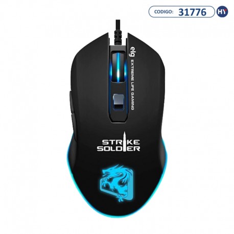 Mouse Gamer ELG Strike Soldier MGSS - Negro