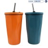 Vaso Térmico L6015 Vacuum Insulated de 600ml con Pajilla - Varios Colores