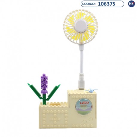 Mini Ventilador Infantil DIY No.564C Building Blocks Amarelo - C017