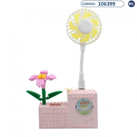 Mini Ventilador Infantil DIY No.564A Building Blocks Rosa - C019