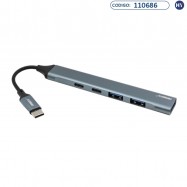 Adaptador ANSTY UA-04 / Hub 5 em 1 - Multifuncional 65W Fast Charging - USB-C