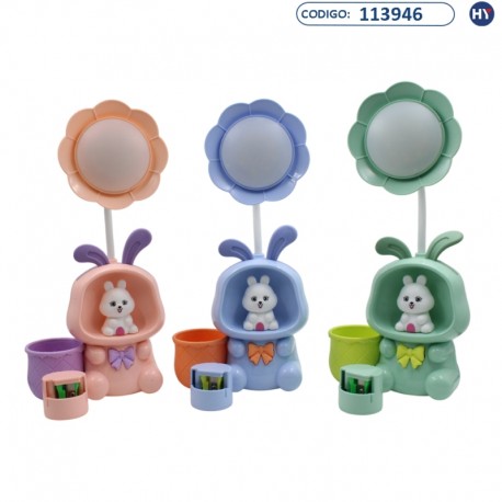 Lâmpada LED Infantil No.HK28-5 Coelho com Apontador de Lápis - 3 em 1 - 2310 USB