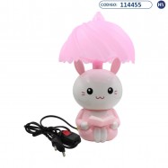 Mini Abajur Infantil 2312 Coelho RF Lamp - 220V - Rosa