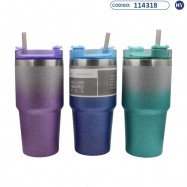 Botella Térmica B6007 Vacuum Insulated Mug con Pajilla 600ml - Brillo