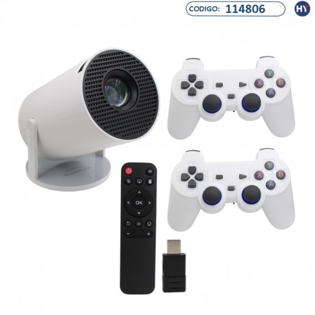 Mini Proyector Super Gamer G300 Pro 2 en 1 - 20000 Juegos - Chromecast Built-in - Blanco