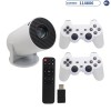 Mini Projetor Super Gamer G300 Pro 2 em 1 - 20000 Jogos - Chromecast Built-in - Branco